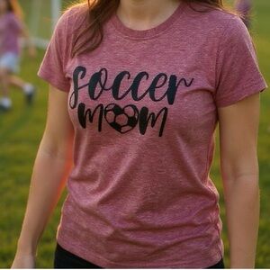 👛 2/$20 SOCCER MOM Pink Tee NWOT, Medium